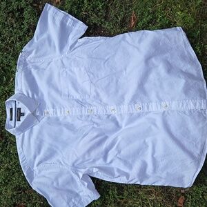 BANANA REPUBLIC ▪︎ Men's White Short Sleeve Button-Up Shirt, Size XL